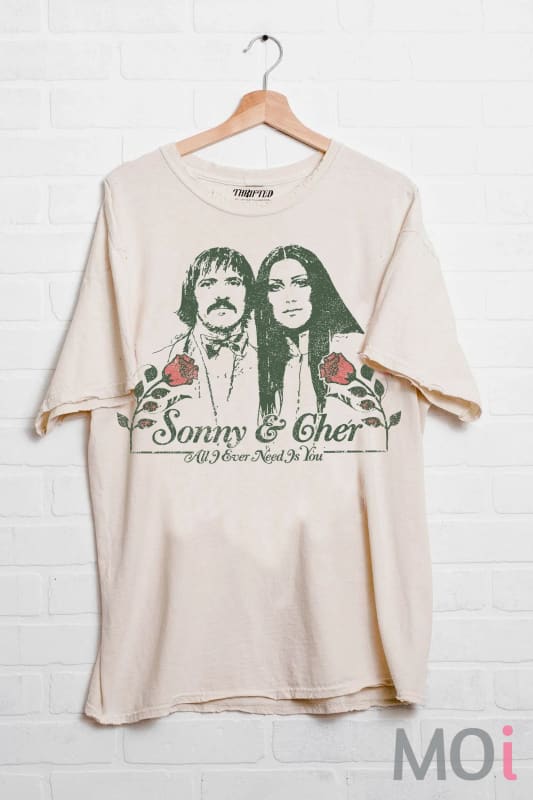 Sonny &Cher All I Need Is Love Thrifted Tee