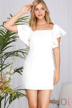 Double Ruffle Sleeve Woven Dress