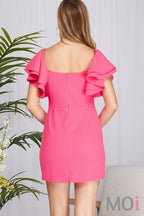 Double Ruffle Sleeve Woven Dress