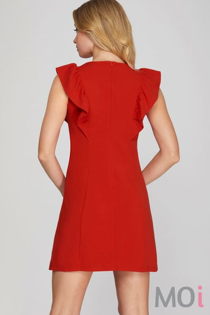 Ruffle Sleeve Dress