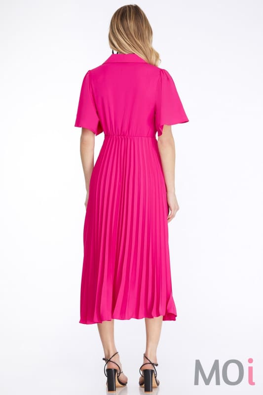 Bell Sleeve Collared Midi Dress