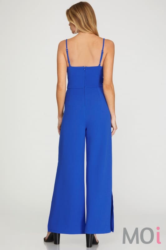 Cowl Neck Wide Leg Jumpsuit
