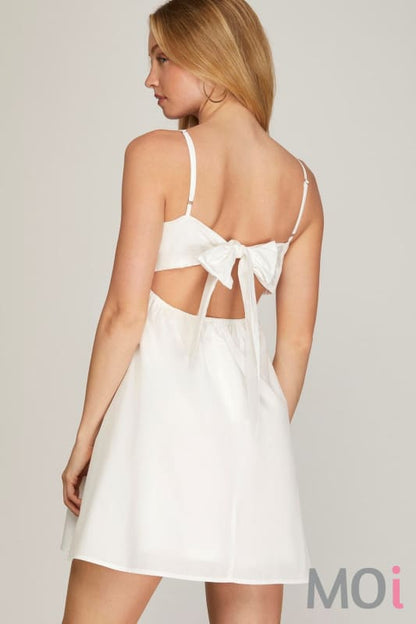 Pleated Cut Out Back Dress