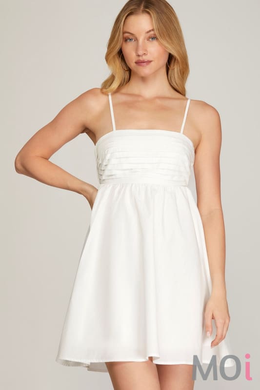 Pleated Cut Out Back Dress