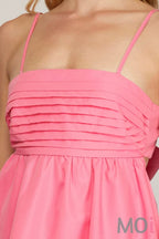 Pleated Cut Out Back Dress