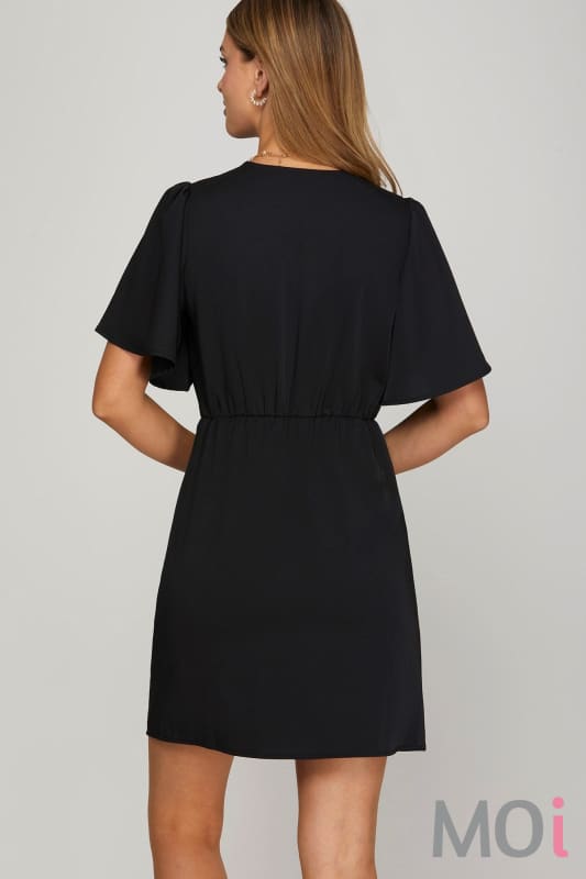 Ruffled Mini Wrap Dress