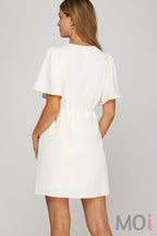 Ruffled Mini Wrap Dress