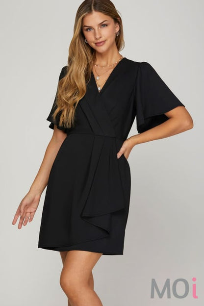 Ruffled Mini Wrap Dress