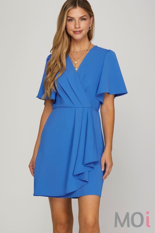 Ruffled Mini Wrap Dress