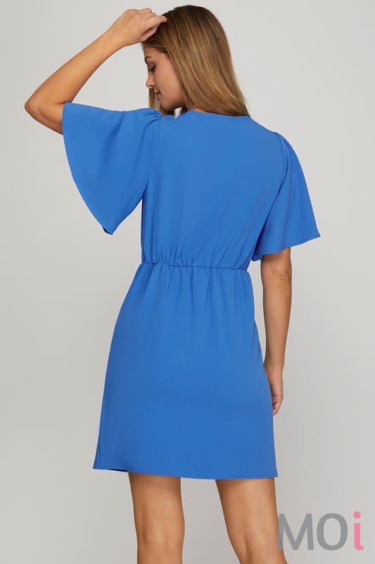 Ruffled Mini Wrap Dress