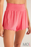 Z Supply Dawn Smocked Rib Short Watermelon