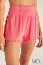 Z Supply Dawn Smocked Rib Short Watermelon