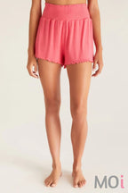 Z Supply Dawn Smocked Rib Short Watermelon