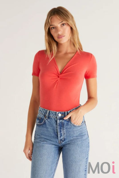 Z Supply Tabby Twist Top Firecracker
