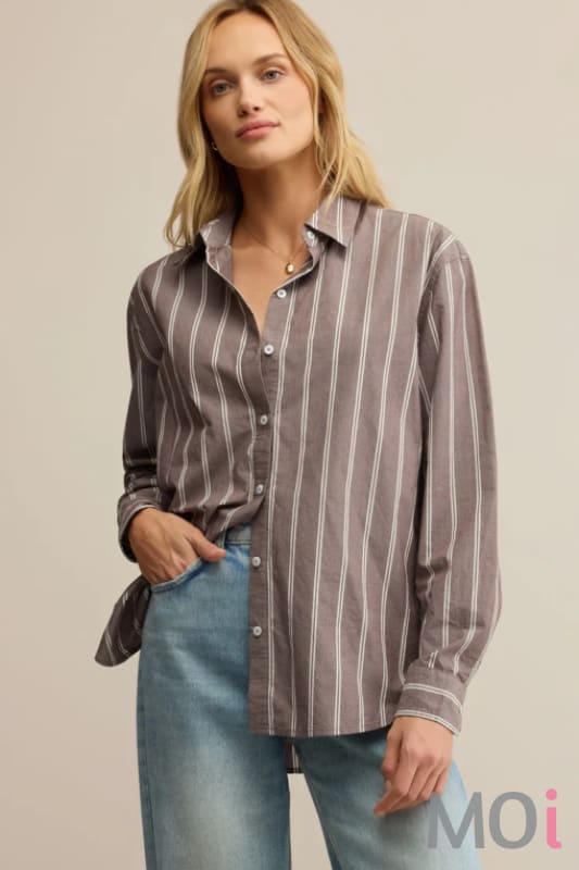 Z Supply Seaport Striped Poplin Shirt