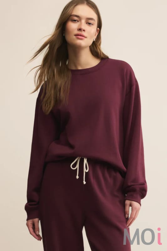 Z Supply Boyfriend Sweatshirt Merlot