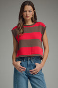 Stripe Cap Sleeve Top