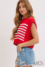 Stars and Stripe Knit Sweater Top