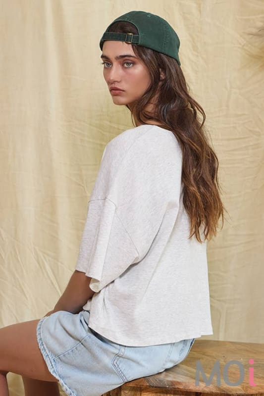 'CIAO' Graphic Jersey Boxy Crop Top