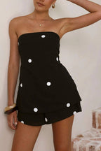 Polka Dot Strapless Top