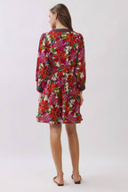 Mixed Floral Printed Mini Dress