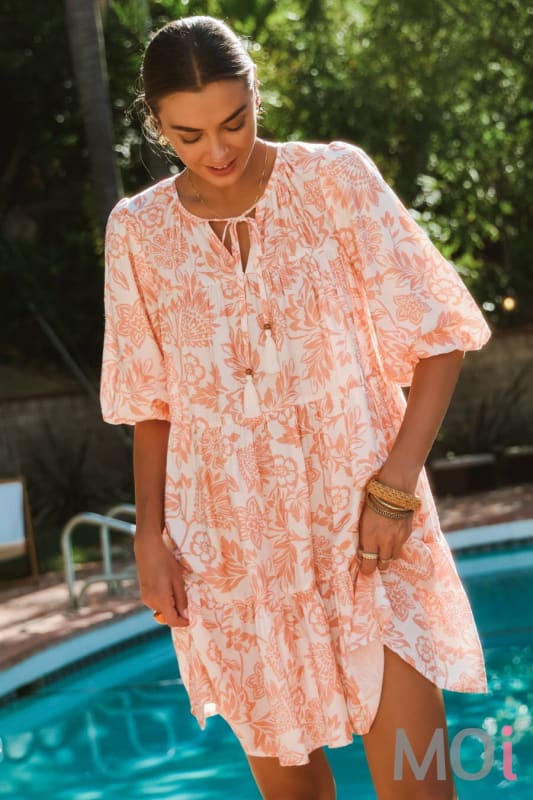 Boho Printed Baby Doll Mini Dress