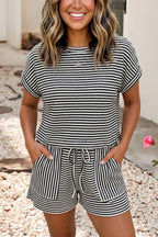 Stripe Breathable Textured Knit Top