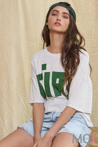'CIAO' Graphic Jersey Boxy Crop Top