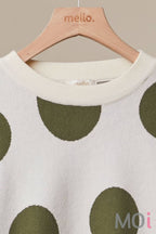 Oversized Polka Dot Knit Sweater