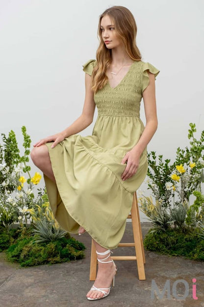 Flutter Sleeve Maxi Dress