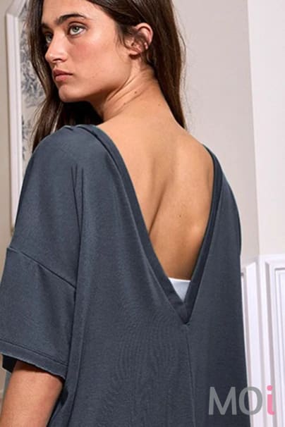 Crew Neck Oversized Solid Romper