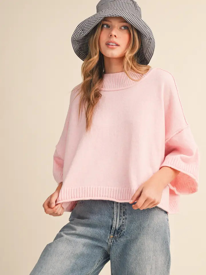 Marled Mock Neck Sweater
