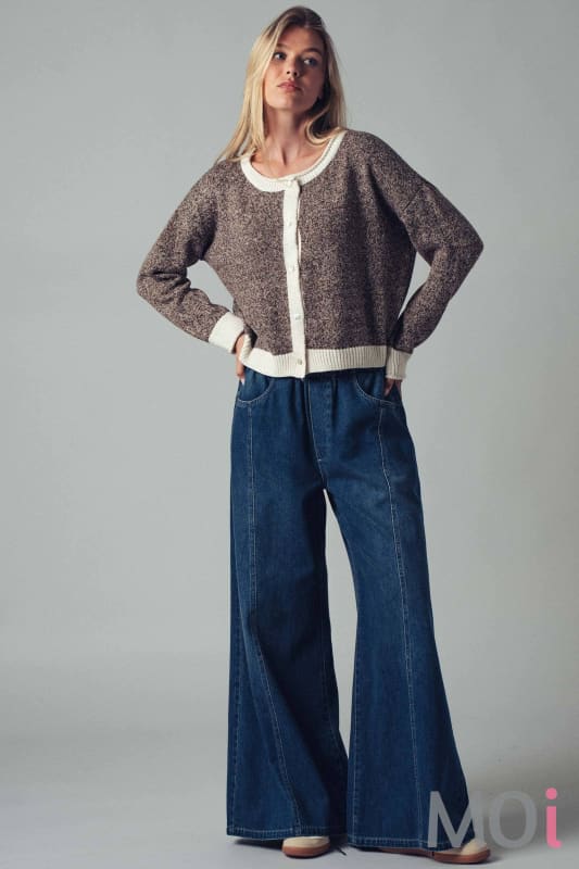 Relaxed Wide Leg Drawstring Western Pants