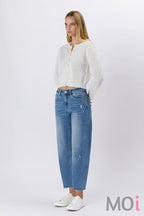 HIGH RISE MILD BARREL JEANS