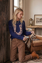 Western Horseshoe Cactus Knit Sweater