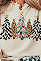 Trendy Leopard Christmas Tree Tee