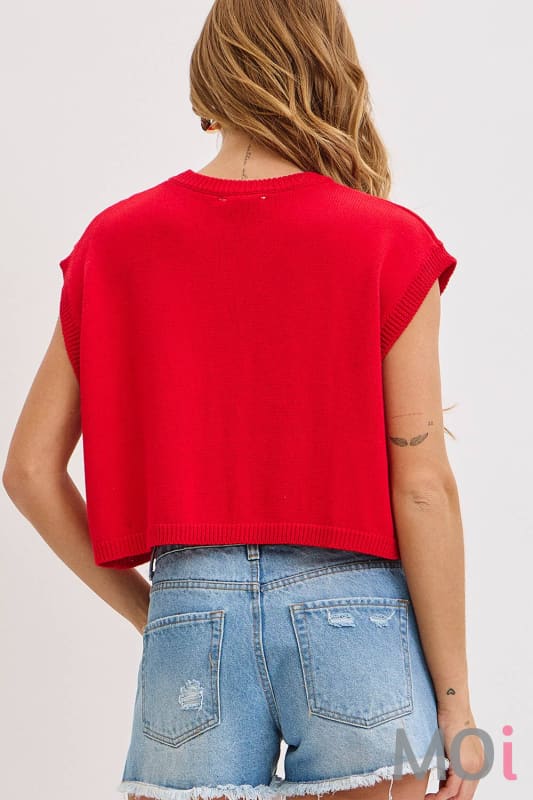 Stars and Stripe Knit Sweater Top