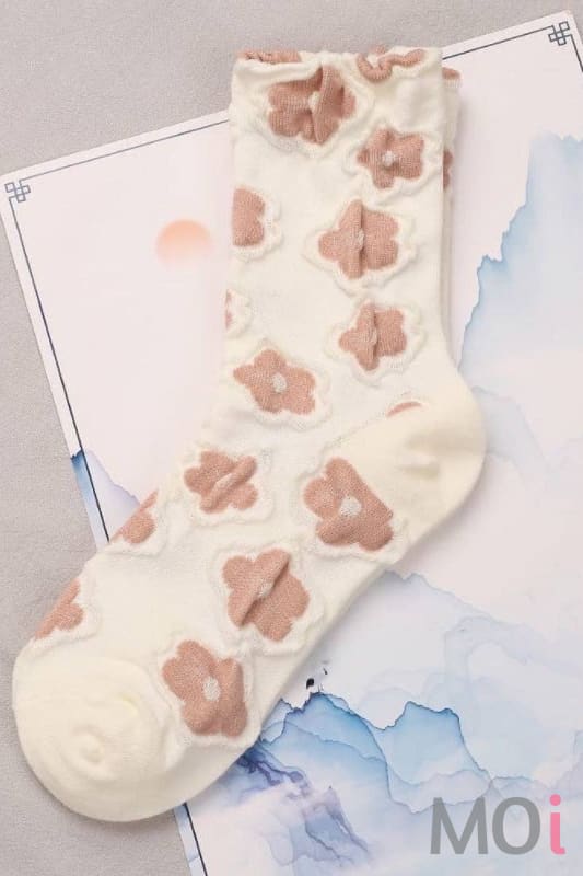 Rufia - Orange Embossed Women's Socks