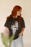 Mama Tee / Roses + Acid Wash Graphic Tee