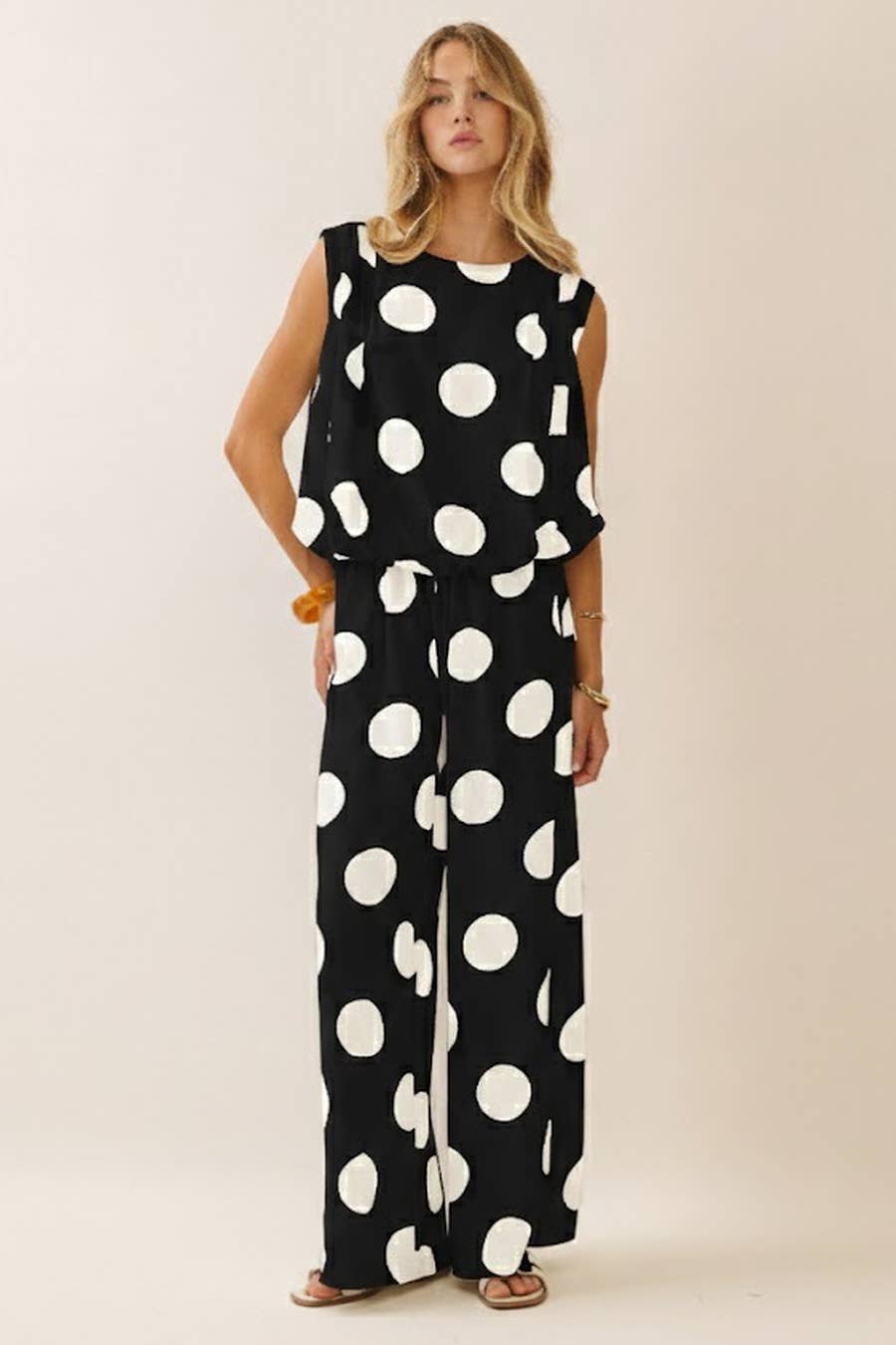 Polka Dot Pintuck top