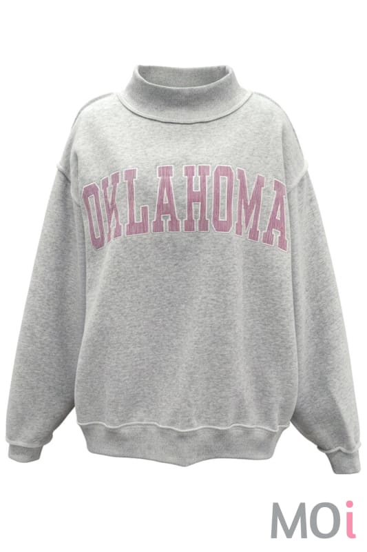 'OKLAHOMA' Mock Neck Sweatshirt