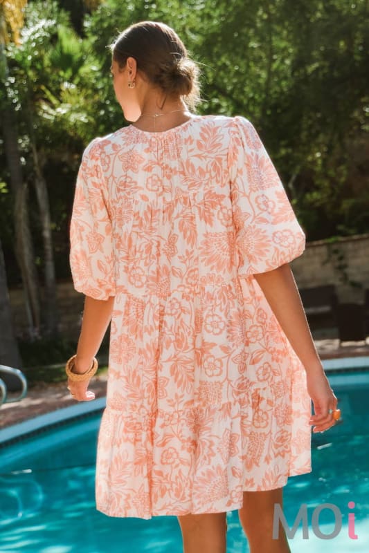 Boho Printed Baby Doll Mini Dress