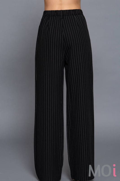 Pin Stripe Woven Straight Pants