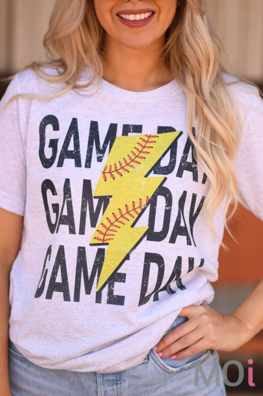 Softball Game Day Bolt Tee
