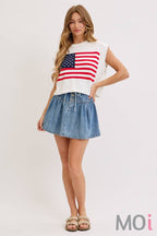 Stars and Stripe Knit Sweater Top