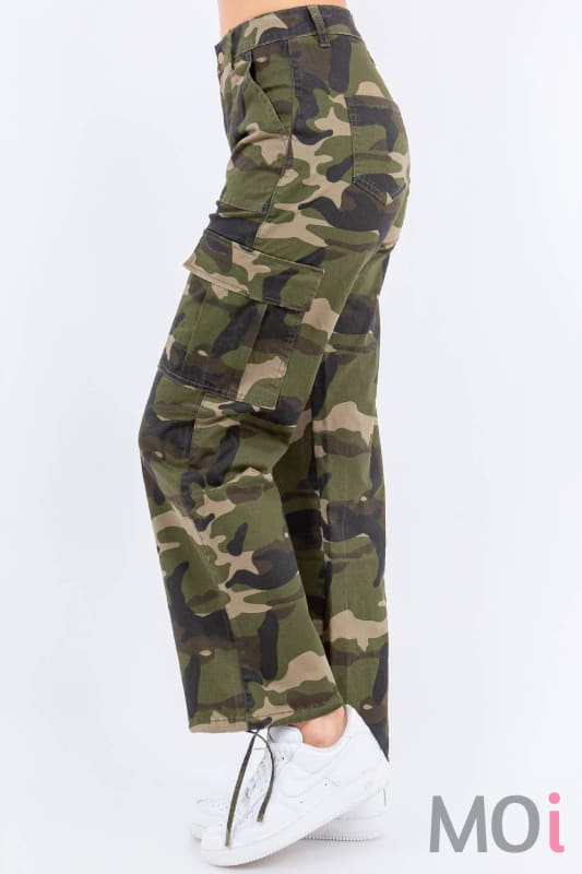 HIGH WAIST SLIM CARGO PANTS