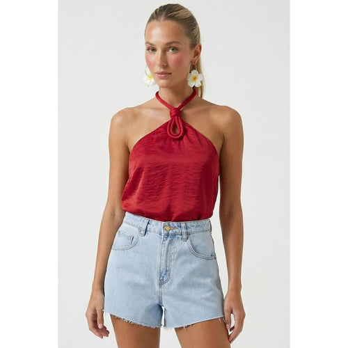 Cord Keyhole Sleeveless Top