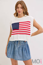 Stars and Stripe Knit Sweater Top