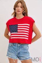 Stars and Stripe Knit Sweater Top