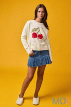 Cherry Graphic Knit Sweater